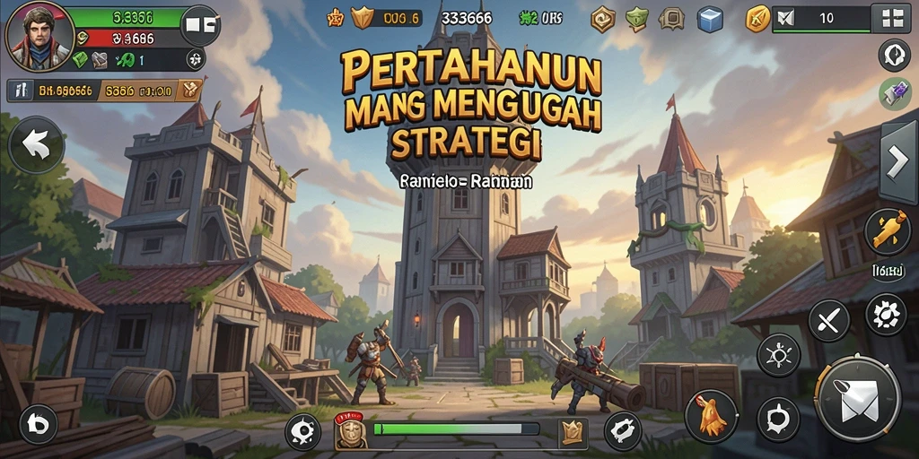 Gameplay menarik di 333666 yang menampilkan pertahanan menara.
