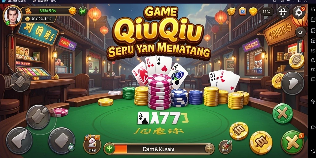 Screenshot gameplay A7777 dengan tampilan kartu QiuQiu yang menarik.