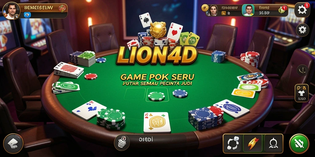 Tampilan seru gameplay Poker di LION4D yang penuh tantangan.