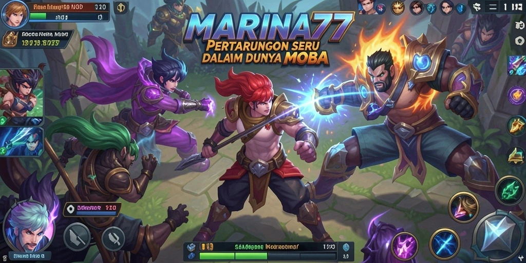 Screenshot gameplay MARINA77 dengan aksi seru dalam MOBA.