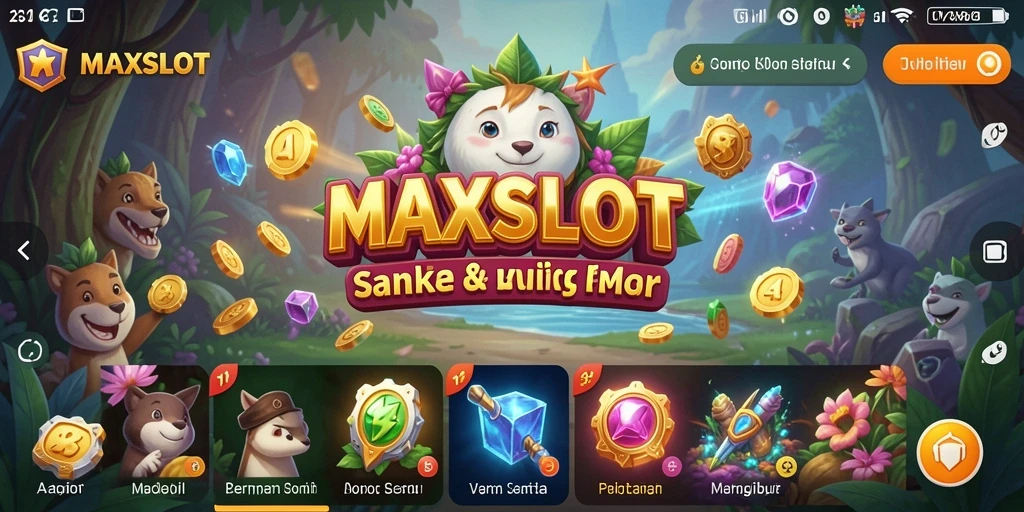 Tampilan gameplay <strong>MAXSLOT</strong> yang penuh warna dan interaktif.