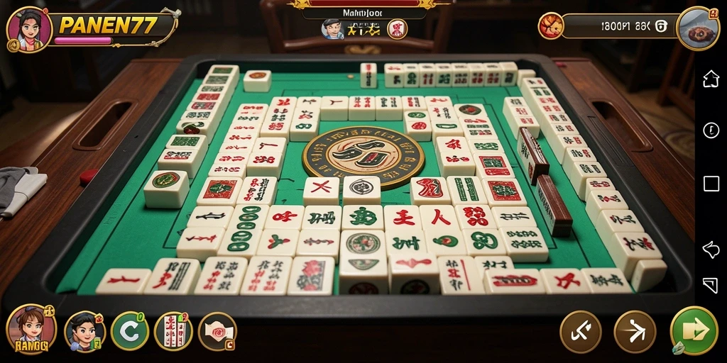 Screenshot gameplay <strong>PANEN77</strong> menunjukkan suasana permainan Mahjong yang mengasyikkan.